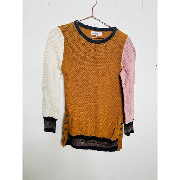 APIECE APART Orange 100% Cotton Almeria Side Button Side Sweater size Medium - Picture 3 of 15
